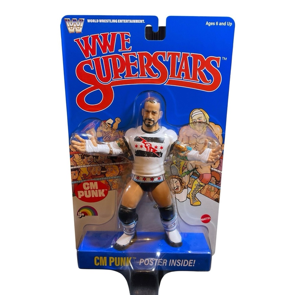 WWE Superstars LJN CM Punk Blue Card Mattel Wrestling Figure New In Hand